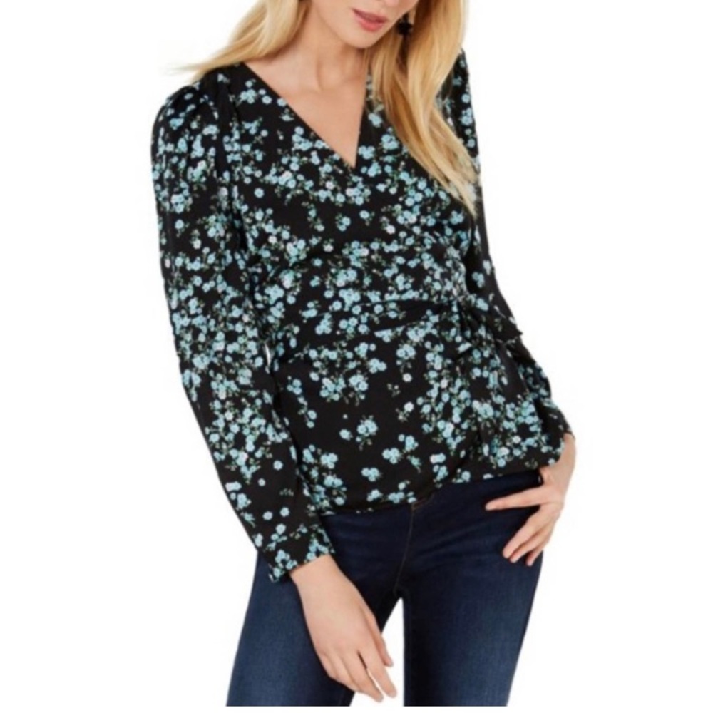 International Concepts Floral Wrap Blouse